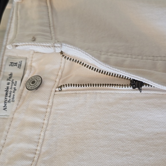 ABERCROMBIE & FITCH WOMEN'S PLUS IVORY WHITE "CURVE LOVE" PANTS SIZE 34/18 LONG - Picture 6 of 15